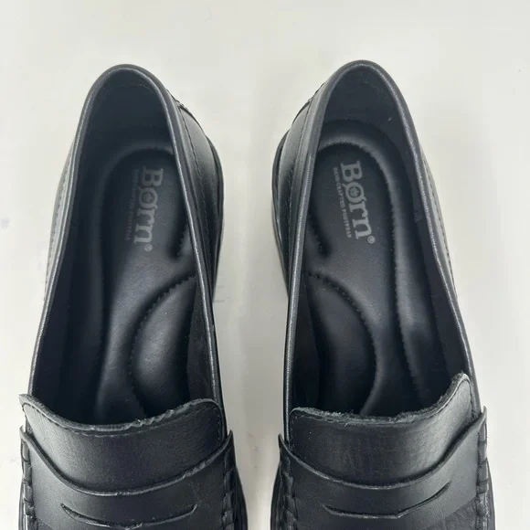 New Born - Carrera Leather Lug Sole Platform Penny Loafers size 9.5M - Picture 14 of 15